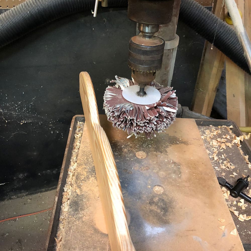 polish with the sanding mop